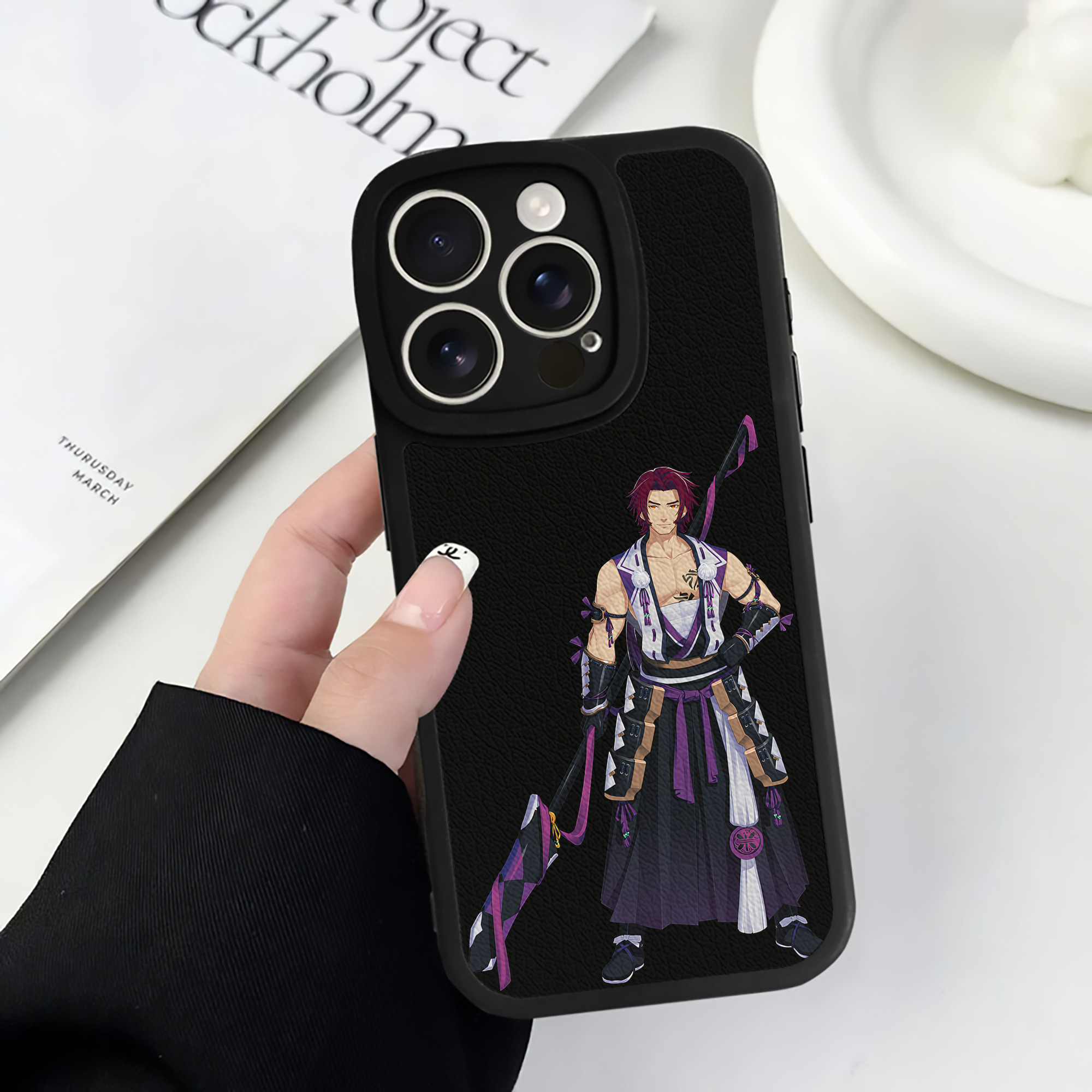 （画像用） 刀剣乱舞 Touken Ranbu 【iPhone 16シリーズ対応】シリコンスマホケース（レザー調） 材質：シリコン